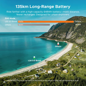 Engwe L20 3.0ブースト48V 13.5Ahリチウム電池25km/hスピード折りたたみ式E-Bike 20x3タイヤフルサスペンション通勤電動自転車 - Product Image 5