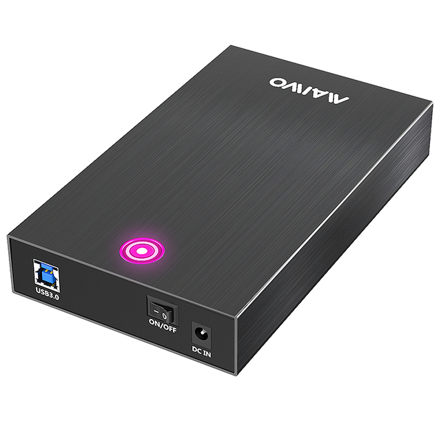 RGB LED 3.5 Inch Aluminum SATA HDD Enclosure with USB3.0 5Gbps Interface Tool-Free Design for Gaming for 3.5 Hard Drives up 20TB
