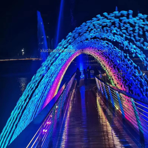 Fontaine d'eau <span class=keywords><strong>en</strong></span> verre pour parc extérieur, fontaine à jet d'eau colorée, fontaine à flux laminaire spécial, fontaine à lumière ondulante, directement de l'usine - Product Image 1