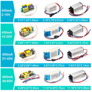 Conducteur <span class=keywords><strong>LED</strong></span> à courant constant 450 mA 6W 10W 20W 36W Alimentation haute puissance <span class=keywords><strong>Transformateur</strong></span> basse tension Adaptateur pour projecteur Lumière descendante Lampe - Product Image 6