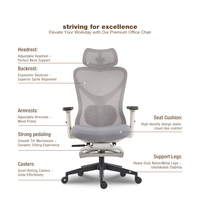 Chaise de bureau exécutive ergonomique moderne en maille 3D avec appui-tête et accoudoirs réglables pour la maison, le bureau, l'école, l'hôpital et les installations de loisirs