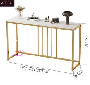 Petit couloir élégant en métal Table <span class=keywords><strong>console</strong></span> en pierre dorée Mobilier de salon moderne pour centre de commande <span class=keywords><strong>Entrée</strong></span> minimaliste - Product Image 5