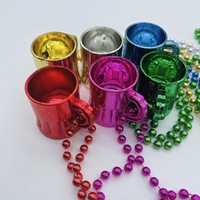 Collier de décoration de fête de carnaval JUXINDA, pendentif en forme de chopes de bière en plastique à perles connectables, tendance personnalisée