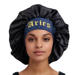 SOLPOP <span class=keywords><strong>Bonnet</strong></span> de nuit élastique imprimé en satin double couche pour femmes et filles, idéal pour cheveux bouclés - Product Image 5