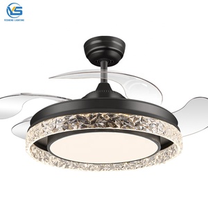 Y184 nouveau style de tige de Suspension ventilateur Invisible lumière LED ventilateurs de plafond tricolore 110/220V télécommande lumières décoratives pour la maison - Product Image 1