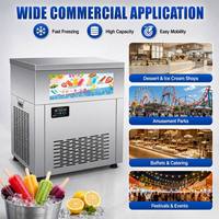 Machine à glaces commerciale 80 bâtonnets, machine à glaces rapide 1800W en acier inoxydable pour glacier et usine