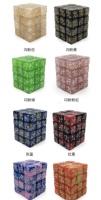 48 pièces de dés magiques en acrylique, hexaédriques D6, jetons de vie, avec pochette, thème numérique, accessoires de jeu, marbre noir