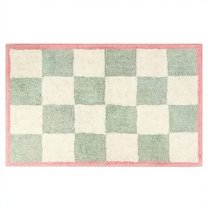 Échecs de luxe multicolore vente en gros tapis de bain personnalisé séchage rapide tapis de bain design coton avec des techniques faites à la machine pour les salles de bains - Product Image 1