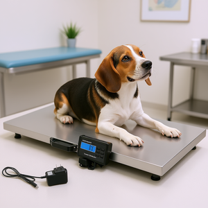 เครื่องชั่งสัตว์ดิจิตอล SyzGlobus 500 กก. เครื่องชั่งพื้นสแตนเลส จอ LCD สำหรับงานหนัก เครื่องชั่งสัตว์เลี้ยงและสัตว์ป่า - Product Image 2