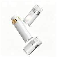 Flacon pompe airless en acrylique blanc nacré personnalisable 30ml 50ml 100ml, emballage cosmétique sous vide, pot à crème givré