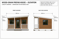 Maison préfabriquée en structure acier avec accents en bois, maison modulaire, bâtiment résidentiel personnalisé, conception de projet de structure en acier
