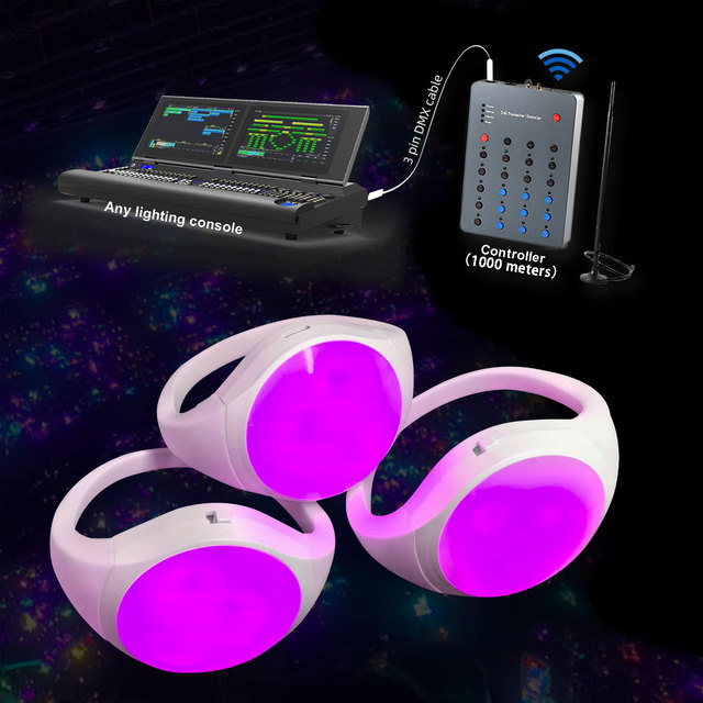 SOFFA Wholesale Led Wristband Rechargeable 2.4ghz Led Wristband Programmable RFID Concert Wristband