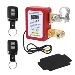 Heavy Duty Battery Cut Off Switch 300A <b>Remote</b> <b>Control</b> Kill Switch for Cars With LED Voltage Display and Relay Fobs - Product Image 1