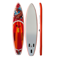 Planche de surf gonflable en PVC rouge personnalisée en gros, sports nautiques, planche souple, stand up paddle, jeux aquatiques, SUP WELLJION