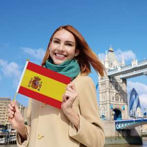 Bandera Española de Mano de 14*21cm al por Mayor, Venta Caliente, Banderas de Países del Mundo con Varilla de Madera - Product Image 3