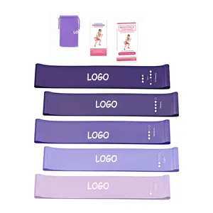 Banda De Exercício De Quadril Personalizado Látex Roxo Resistência Loop Bandas Set Muscle Floss Band