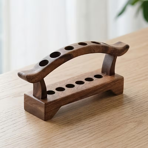 Organizador de Escritorio Estilo Vintage, Portalápices de Nogal, Soporte para Brochas de Maquillaje y Utensilios de Escritura con 6 Ranuras para Oficinas, Escuelas y Uso Doméstico - Product Image 5