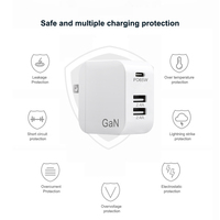 Cargador GAN 65W de carga rápida PD3.0, cargador USB PD rápido para Macbook IPhone12 Samsung