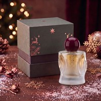 Vente en gros de flacons de parfum en verre de 50 ml, vaporisateur rechargeable, édition limitée de Noël, dégradé givré, ensemble cadeau