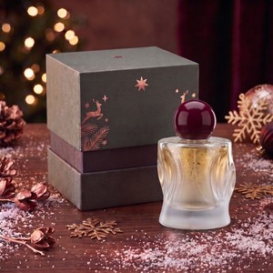 Vente en gros de flacons de parfum en verre de 50 ml, vaporisateur rechargeable, édition limitée de Noël, dégradé givré, ensemble cadeau - Product Image 5