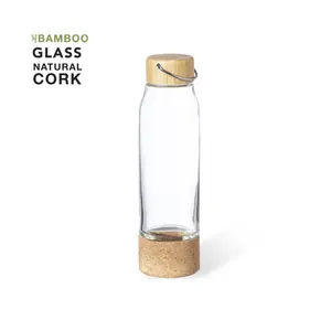 Glass <b>Cork</b> Water <b>Bottle</b> sustainable merchandising - Product Image 1