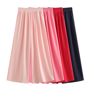 Pantaloni in velluto a coste a gamba larga e taglio bootcut da donna, autunnali, ampi, antipiega, con elastico in vita, vita bassa, lunghi fino al pavimento - Product Image 1