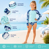 Kanu Surf Ensemble de bain deux pièces pour filles à manches longues UPF 50+ en nylon et élasthanne Charlotte Navy 10