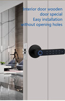 Kunci Pintu Digital Mini Pintar Aluminium Kayu 2025 dengan Sidik Jari untuk Aplikasi Tuya dan Penyimpanan Cloud untuk Rumah, Kantor, Hotel, Baja/Kuningan
