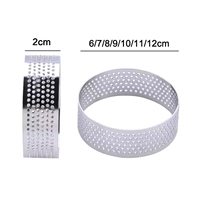 Cercle à tartelette perforé en métal, moule à gâteau mousse réutilisable, résistant à la chaleur, antiadhésif pour outils de pâtisserie