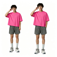 T-shirt en coton uni pour homme, style streetwear, coupe oversize à épaules tombantes, impression personnalisée de haute qualité, grammage lourd, coupe carrée