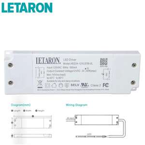 Driver LED Mini Slim in Plastica di Alta Qualità, Impermeabile, 24W 12V/<span class=keywords><strong>24V</strong></span> 120VAC-DC, Dimmerabile Triac, per Illuminazione a Proiezione e Strisce LED - Product Image 2