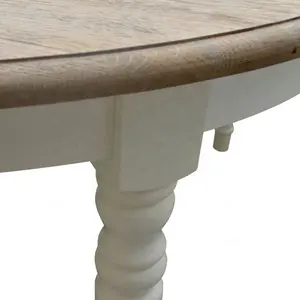 Mesa de jantar de cozinha D1645 extensível em madeira de carvalho estilo antigo francês 12 lugares