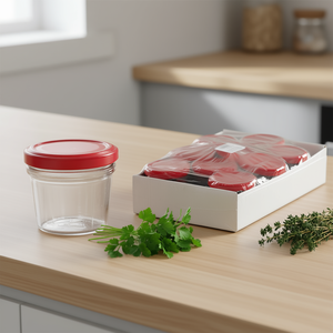 Emsy Screw Top Glass Jar 105 Ml With 63mm Lid 9 Pack Storage <b>Bottles</b> - Product Image 3