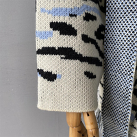 Jxwatcher Cardigan long jacquard à pompons, mode printemps, manches longues, doux et chaud, vêtement d'extérieur personnalisé pour femme, pull en cachemire tricoté