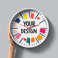 Jam Dinding Warna-warni Logo Kustom Tanpa Suara Tik-tok untuk Kantor Hadiah Perusahaan Barang Promosi Desain Seni Modern Penunjuk Waktu