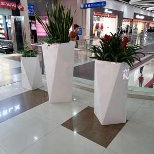 Flores grandes plantas jardín centro comercial supermercado fibra de vidrio maceta grande soporte al por mayor al aire libre macetas grandes macetas al aire libre - Product Image 5