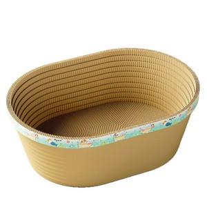 Cat Scratching Basin Corrugated Cardboard Nest Round Durable Pet Furniture Small Breed Size Print <b>Pattern</b> - Product Image 1