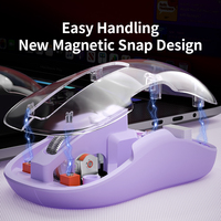 Mouse warna-warni Mini, 2.4 nirkabel 5.1 GHz Tipe C pengisian cepat K20