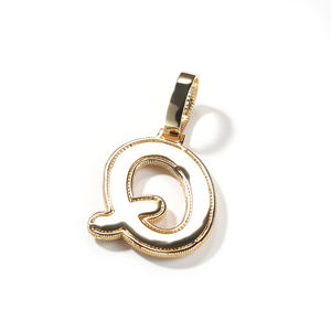 Popolare singola Baguette iniziale lettera ciondolo personalizzato collana <span class=keywords><strong>con</strong></span> <span class=keywords><strong>nome</strong></span> alfabeto maiuscola <span class=keywords><strong>con</strong></span> catena cubana donna uomo - Product Image 4