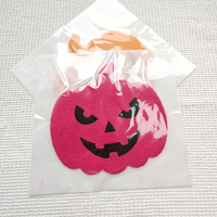 Transferts thermocollants DTF personnalisés en gros, motifs citrouille d'Halloween en chenille moelleuse, pour t-shirts et vêtements