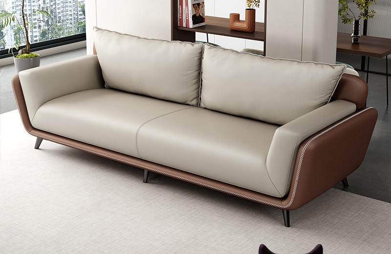 Canapé trois places Cuir occidental résistant à l'usure