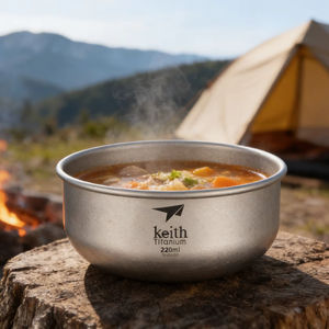 Ultralight Titanium Bowl Eco-friendly Tableware Single-wall Salad Noodle 700ml <b>Sandblasted</b> Modern Minimalist Metal Camping Home - Product Image 4