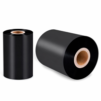 Pita Transfer Termal Karbon Wax/Resin yang Ditingkatkan 100mm*450m Pita Cetak Satin Kompatibel dengan Printer Label HP OKI Konica Minolta