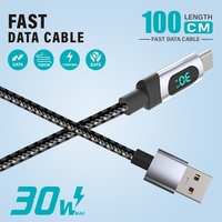 Conception unique Câbles de charge rapide USB vers Type C visibles Affichage de l'alimentation en temps réel Câbles de charge super rapide de Type C