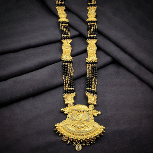 Wholesale 24K Micron Gold Mangalsutra Necklace With Cubic Zirconia Pendant Beaded Chain Wedding Ethnic Statement Fashion Jewelry - Product Image 1