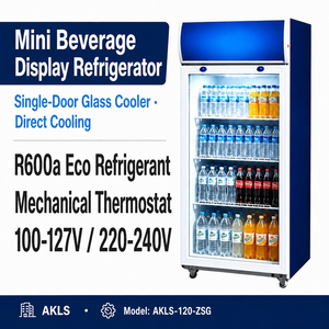Vente directe usine – Réfrigérateur à boissons Cola à porte vitrée verticale, température unique, personnalisable avec logo, à compresseur, prix abordable - Product Image 1