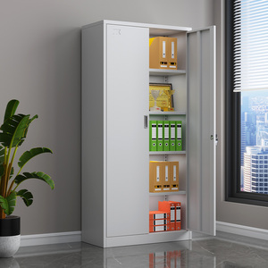 2 armoires de classement métalliques, armoires de rangement de bureau avec portes verrouillables et cloisons réglables, utilisées pour le bureau ou le classement. - Product Image 1