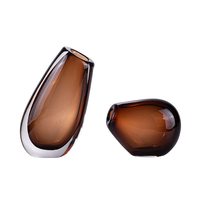 Amber Egg Shape Glas dekoration Vase Elegante Kristallglas vase für Wohnkultur