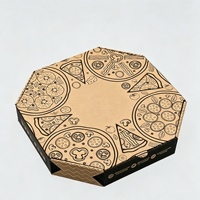 Boîtes à pizza octogonales biodégradables en gros, en carton kraft recyclé, jetables, pour la livraison et les plats à emporter des restaurants
