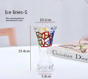 Jarrón de <span class=keywords><strong>Cristal</strong></span> Moderno Pintado a Mano, Jarrón de Flores de <span class=keywords><strong>Cristal</strong></span> Transparente y Duradero <span class=keywords><strong>para</strong></span> Decoración de Mesa de Salón u Hotel - Product Image 3